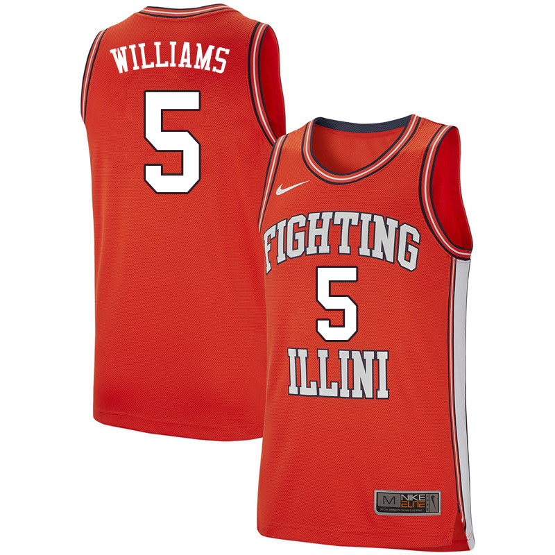 Men #5 Deron Williams Illinois Fighting Illini College Basketball Jerseys Sale-Retro